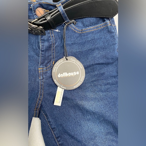 NEW Dollhouse Women’s Fit & Flare Jeans Blue Size 7/8 Y2K 90’s 70’s Festival - Picture 2 of 15